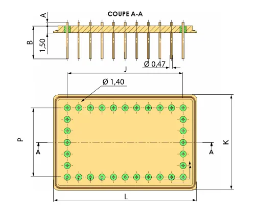 Customizable TO 46 Header With Glass To Metal Seal Gold Plated Pins Nickel Plated 2