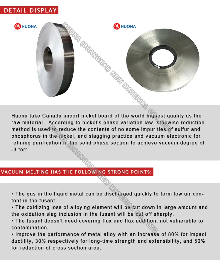 Ni201 0.05X200mm Pure Nickel Strip for Battery 0
