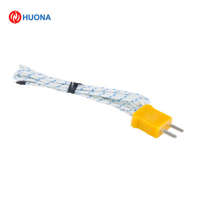 Probe thermocouple de type K de 2 × 0,35 mm à fibre de verre isolée de 1 m