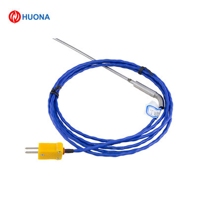 Stainless Steel Sheathed Type J Thermocouple Probe 3×100mm 2m Silicone Lead Mini Plug