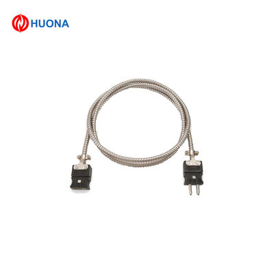 Type K Thermocouple Extension Cable 2×0.5mm 1m with Stainless Steel Flexible Conduit & Standard Plug Socket