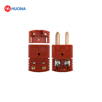 Type C Mini Plug & Socket Thermocouple Connector Red 200°C Temperature Rating